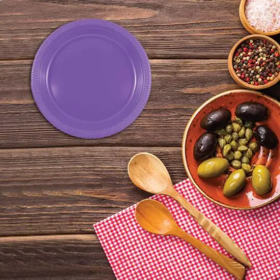 JAM Paper 7" Plastic Party Plates, 20ct. Purple {5}