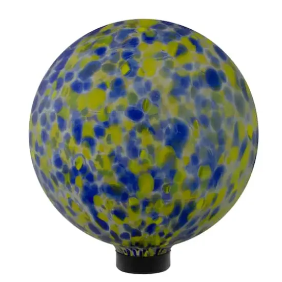 10" Yellow & Blue Outdoor Patio Garden Gazing Ball {4}
