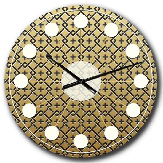Designart 'Golden Luxury Metallic Geometrics Xviii Mid-Century Modern Wall Clock {1}