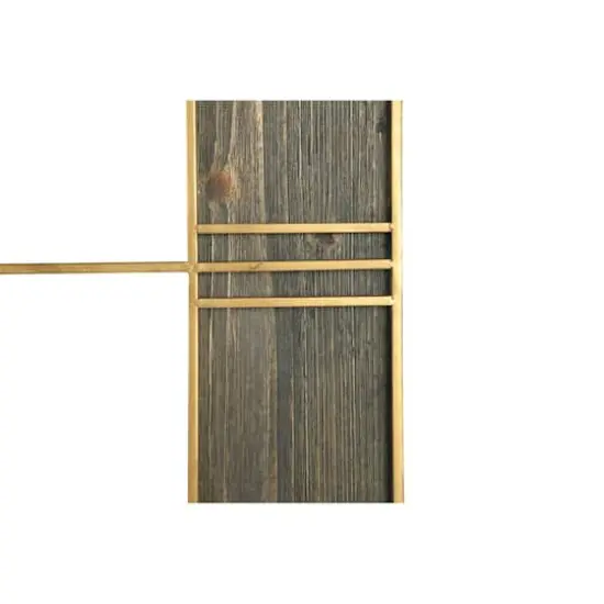 Hello Honey&reg; 2.5ft. Gold Trimmed Wooden Square Wall Clock {6}