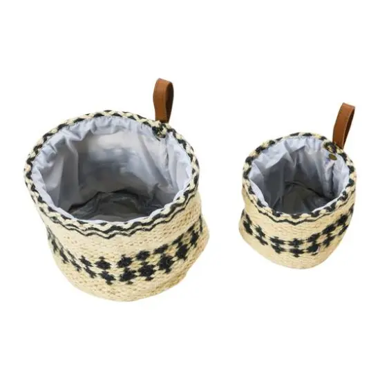 Hello Honey&reg; Black & Cream Woven Jute Basket with Liner Set {11}