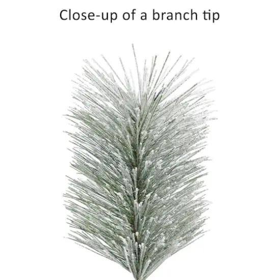 4ft. Pre-Lit Flocked Artificial Pine Lamp Post, Warm White LED Lights {7}