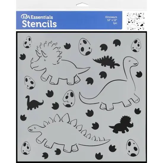 PA Essentials Dinosaurs Stencil, 12'' x 12'' {1}
