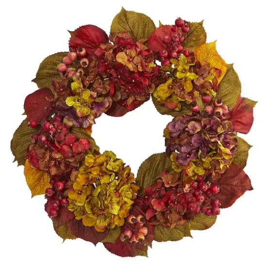 24" Fall Hydrangea Wreath {1}