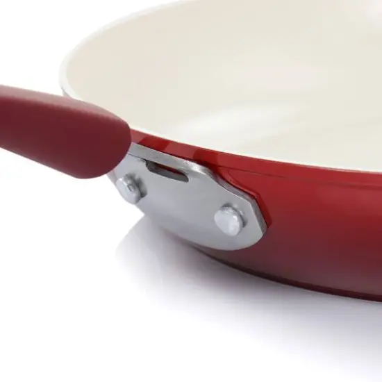 Oster Corbett 12'' Red Nonstick Aluminum Frying Pan {7}