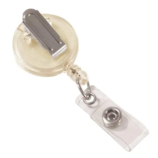 C-Line&reg; Clear Spring Clip Retracting ID Card Reels, 12ct. {3}