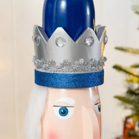Glitzhome&reg; 42"H Wooden Christmas Blue Dressed King Nutcracker {5}