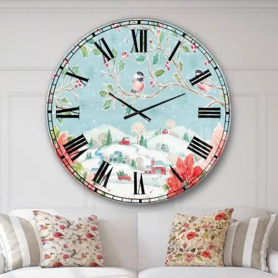 Designart 'Country Flower Snowflakes Ii Traditional Wall Clock {3}