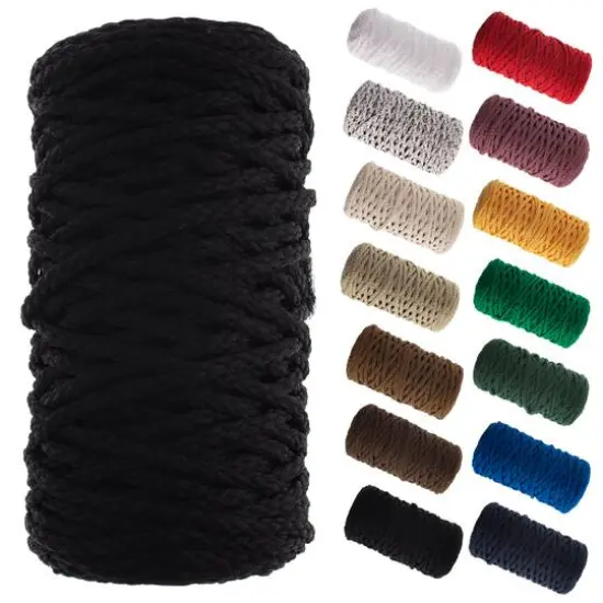 John Bead 4mm Braided Macram&eacute; Cord, 70yd. Black {7}