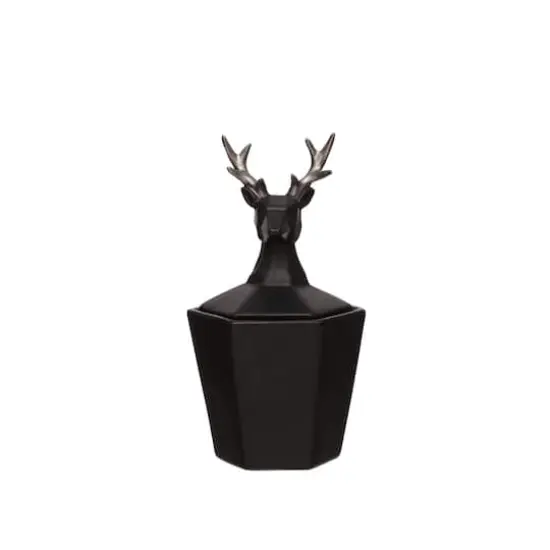 7.5" Black & Silver Reindeer Decorative Container by Ashland&reg; {1}