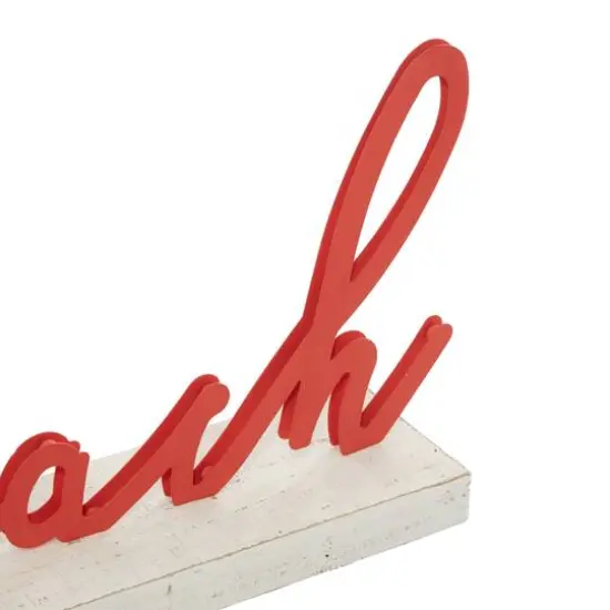 19" Red Coastal Beach Sign {6}