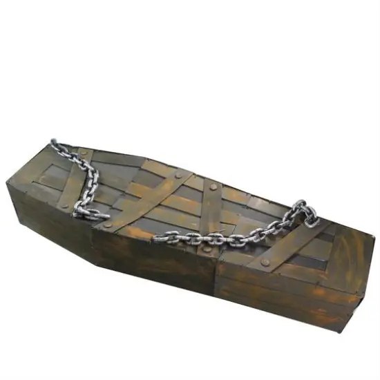 6ft. Animated & Musical Chained Shaking Coffin Halloween Decoration {1}