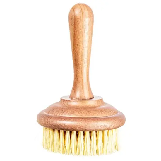 Hello Honey&reg; 6" Brown Carved Wood Dish Brush {5}
