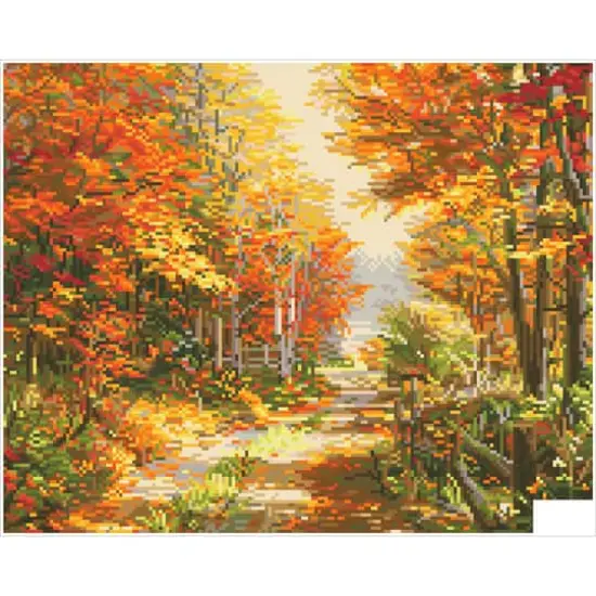 Diamond Dotz&reg; Intermediate Level Thomas Kinkade A Walk Down Autumn Lane Diamond Painting Kit {3}