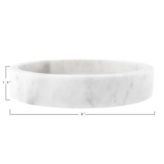 Hello Honey&reg; 8" Carved Marble Tray White {6}