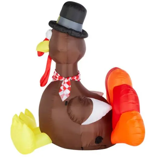 6ft. Airblown® Inflatable Thanksgiving Turkey with Checkered Scarf {5}