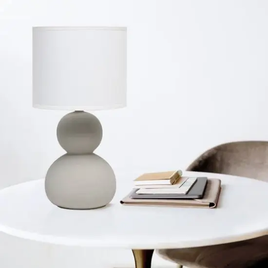 Simple Designs 15.3" Taupe Stone Age Table Lamp {5}