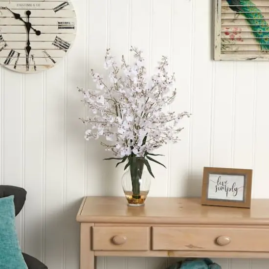 31" Dancing Lady Orchid Flower Arrangement in Glass Vase {5}