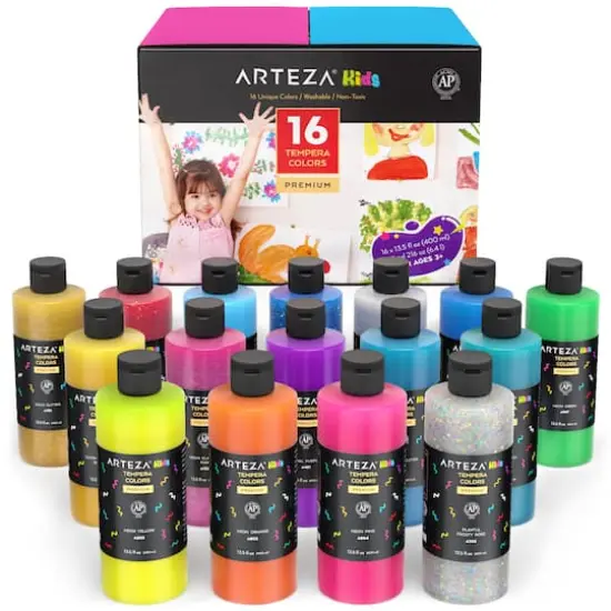Arteza&reg; 16 Color Kids Tempera Paint Set {1}