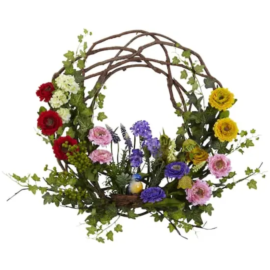 22&rdquo; Spring Floral Wreath {1}
