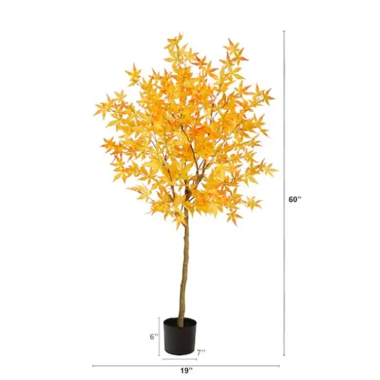 5ft. Yellow Autumn Maple Artificial Fall Tree {3}