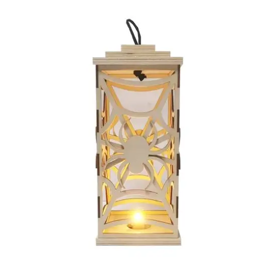 10" DIY LED Spider Wood Lantern D&eacute;cor by Make Market&reg; {3}
