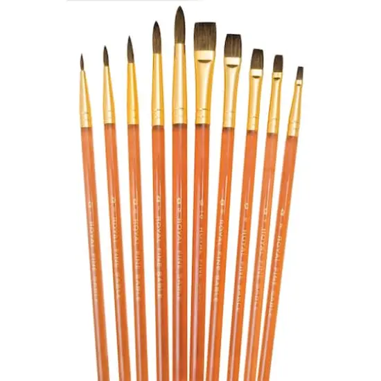 Royal & Langnickel&reg; Sable 10 Piece Brush Set, Shaders & Rounds {1}