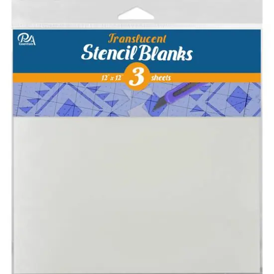 PA Essentials 12'' x 12'' Translucent Uncut Blank Stencil, 3ct. {1}