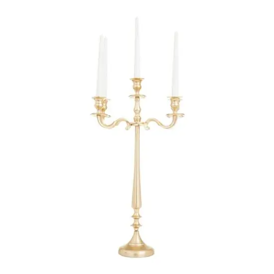 Gold Aluminum Traditional Candelabra, 24" x 13" x 13" {1}