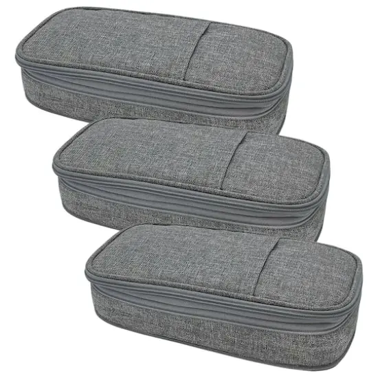 Teacher Created Resources Gray Pencil Cases, 3ct. {1}