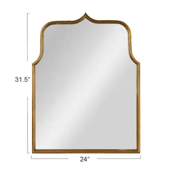 Hello Honey&reg; Antique Goldleaf Arched Floor Length Metal Framed Wall Mirror {4}