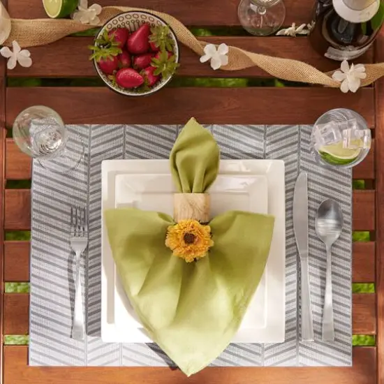 DII&reg; Textured Twill Weave Placemats, 6ct. Gray {7}