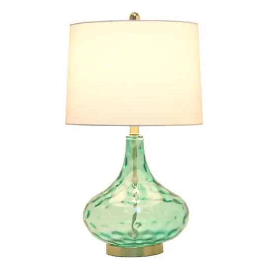 Lalia Home Classix 24" Seafoam Green Dimpled Glass Table Lamp {12}