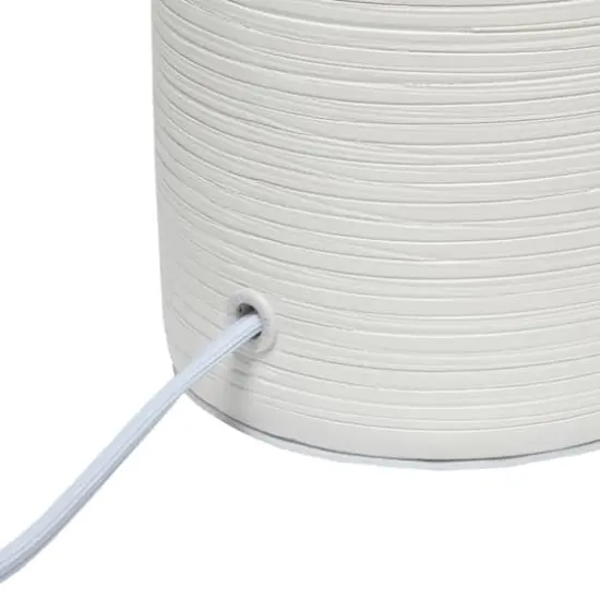 Simple Designs 16" Textured Linear Ceramic Table Lamp Off White {8}