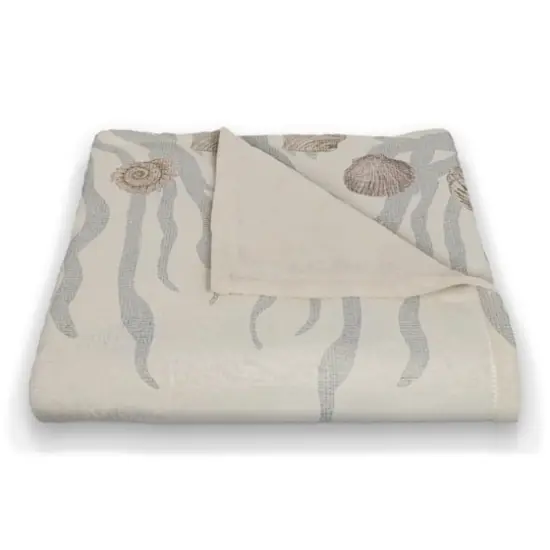 Shell & Border Coral Fleece Blanket Blush/Blue {3}