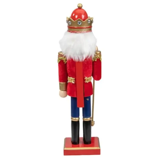 14" Wooden Nutcracker King with Scepter {4}