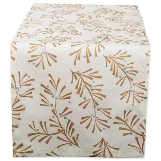 DII&reg; 72" Metallic Holly Leaves Table Runner {1}