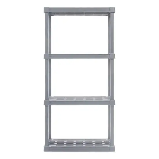 IRIS 4ft. Elephant Gray Plastic Rack Shelf with 4 Medium Shelves {6}