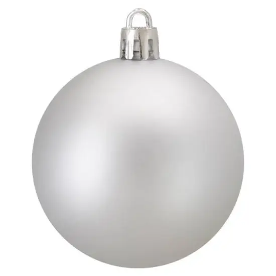 60ct Matte Silver Splendor Shatterproof Ball Ornaments {8}