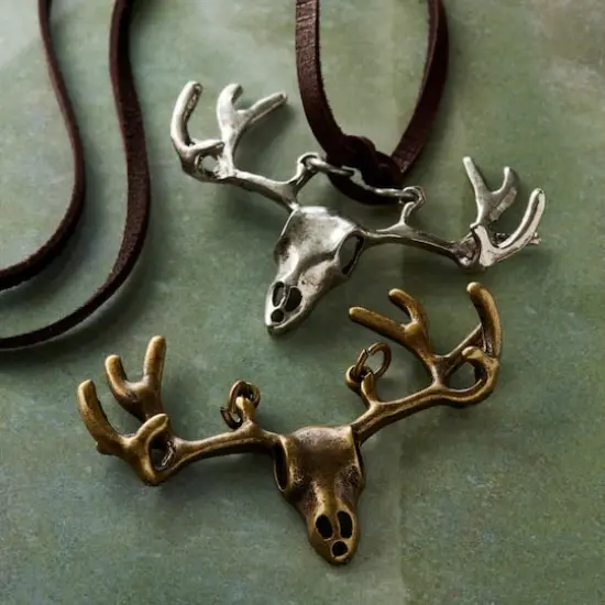Found Objects&trade; Oxidized Brass & Silver Elk Charms By Bead Landing&trade; {3}