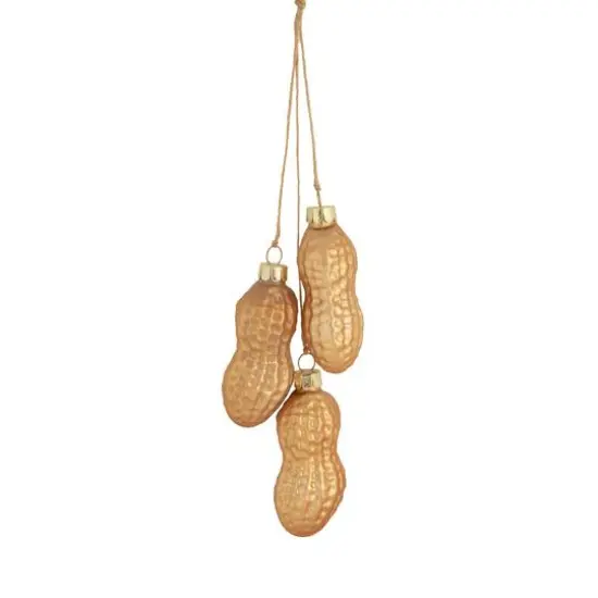 Gold & Bronze Glass Peanut Cluster Christmas Ornament {1}