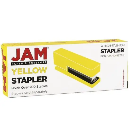 JAM Paper Desk Stapler & Staples Set Yellow/Black {5}