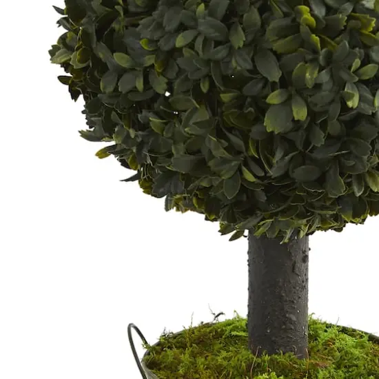 1.5ft. Boxwood Ball Topiary Tree in Green Tin {3}