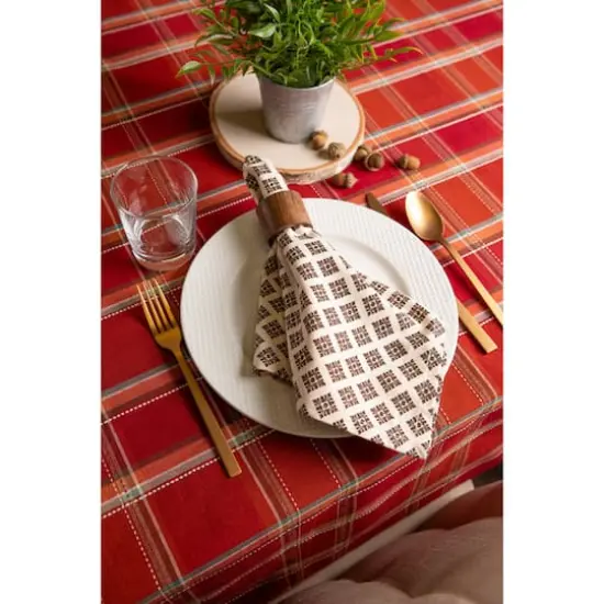 DII&reg; 104" Autumn Spice Plaid Tablecloth {5}