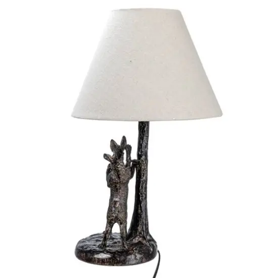 Hello Honey&reg; 18.5" Brown & Natural Bunny Rabbit Table Lamp with Linen Empire Shade {16}