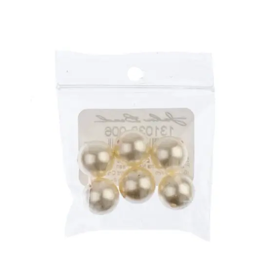 Preciosa Maxima 12mm Round Nacre Pearls, 6ct. Light Creamrose {3}