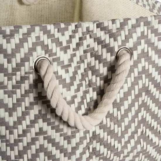 DII&reg; Large Gray Chevron Rectangular Paper Bin {4}