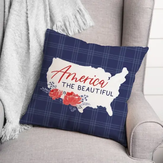 America the Beautiful Plaid Indoor/Outdoor Pillow {3}