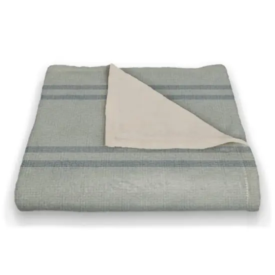 Stripe Coral Fleece Blanket Blue {3}