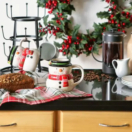 DII&reg; 12oz. Cheerful Snowman Ceramic Mugs, 2ct. {5}